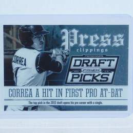 2013 Carlos Correa Prizm Draft Picks Press Clippings Pre-Rookie /100 Astros