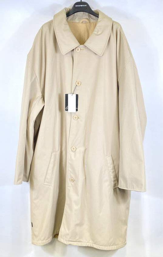 NWT Sean John Mens Tan Long Sleeve Military Reversible Trench Coat Size 4XB image number 1