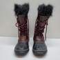 Sorel Joan of Arctic Leather Boots Faux Fur Linerd Insulated Red Size 7 image number 2