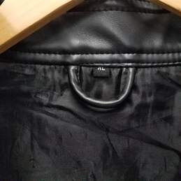 Armani Collezioni Black Faux Leather Jacket Size XL alternative image