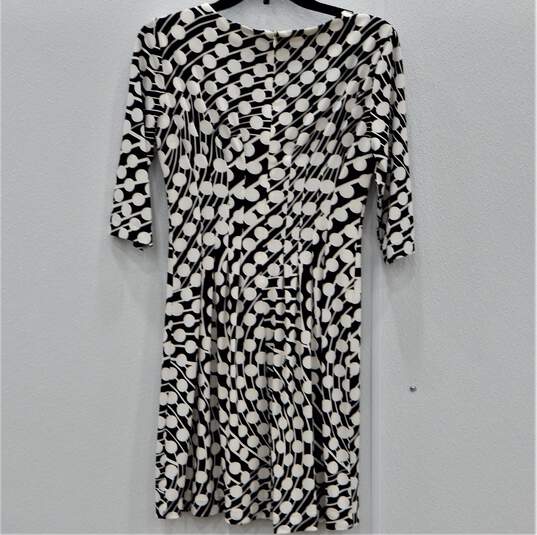 Tahari Women's Arthur S. Levine Black White Circle Pattern Dress Size 2P image number 2