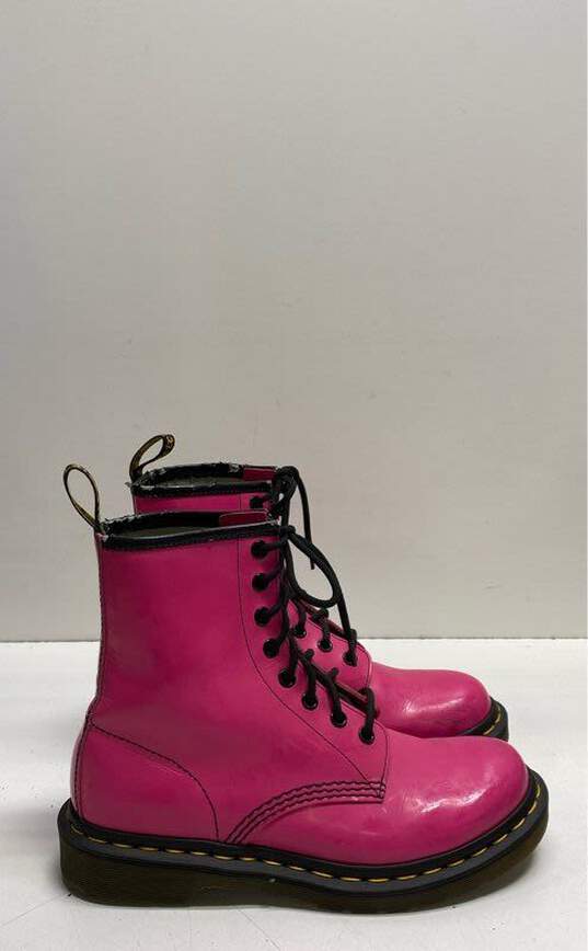 Dr. Martens 1460 Hot Pink Patent Leather Combat Boots Women's Size 7 image number 3