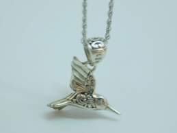 Contemporary 925 Pearl Diamond Accent Bird Pendant Necklaces 9.4g alternative image