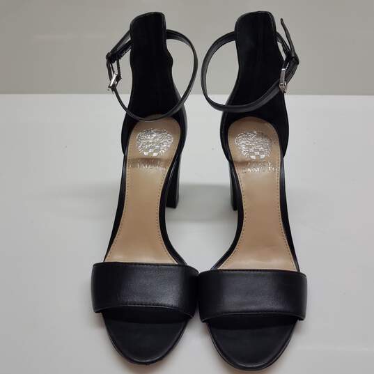Women's Vince Camuto 'Corlina' Black Leather Ankle Strap Heels Size 7M image number 3