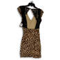 NWT Womens Multicolor Animal Print V-Neck Back Cut out Bodycon Dress Size L image number 2