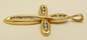 10K Yellow Gold 0.15 CTTW Round Diamond Channel Set Cross Pendant 1.2g image number 3