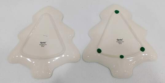 Spode Christmas Tree Shaped Dish Candy Plates Set of 2 IOB image number 2