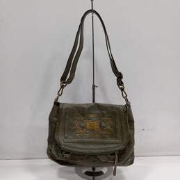 Green Leather The Sak Green Distressed Leather Brass Accented Shoulder Bag