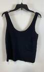 NWT Madison Marcus Womens Black Silk Wide Strap Pullover Cropped Tank Top Size M image number 1