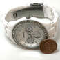 Designer Fossil ES-1967 Silver-Tone Rhinestone Round Dial Analog Wristwatch image number 2