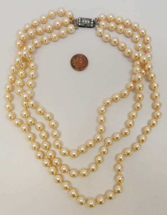 The Franklin Mint Jackie's Pearls Faux Pearl Multi Strand Necklace 122.6g image number 9