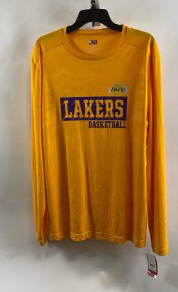 NWT NBA Mens Yellow Los Angeles Lakers Basketball Long Sleeve T-Shirt Size XL