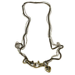 Designer Betsey Johnson Silver-Tone Multi Strand Lobster Chain Necklace alternative image