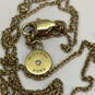 Designer Michael Kors Gold-Tone Rhinestone Round Coin Pendant Necklace image number 4