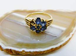 10K Gold Sapphire Cluster Ring For Repair 2.3g