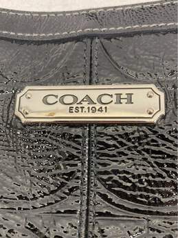 Coach F19818 Stripe Stitched Patent Black Leather Tote Handbag alternative image