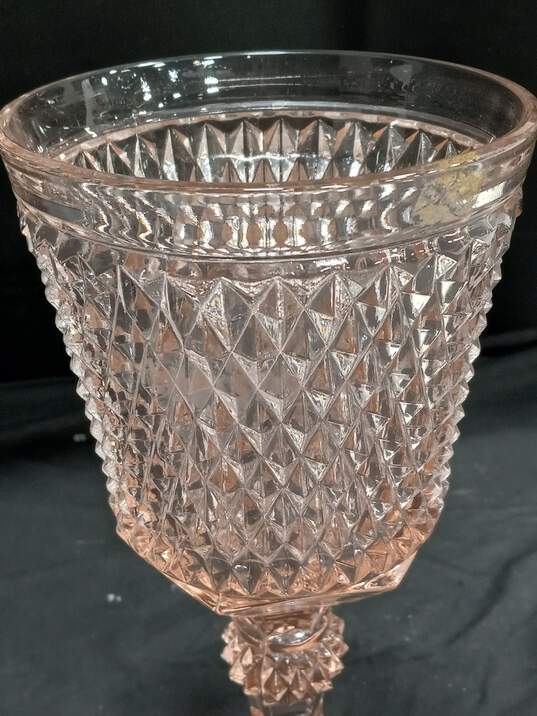 VINTAGE INDIANA PINK GLASS COMPOTE CANDY DISH image number 3