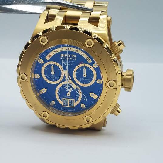 Invicta Swiss 51mm Reserve Subaqua WR 50 ATM St. Steek Pro Diver Flame Fusion Crystal Chrono Day Date Watch 320g image number 7