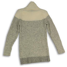 NWT Womens Cream Gray Knitted Turtleneck Pullover Sweater Size Medium alternative image