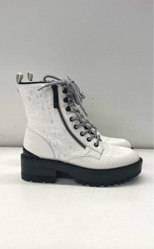 Guess Embossed Fearne Combat Boots White 7.5 image number 1