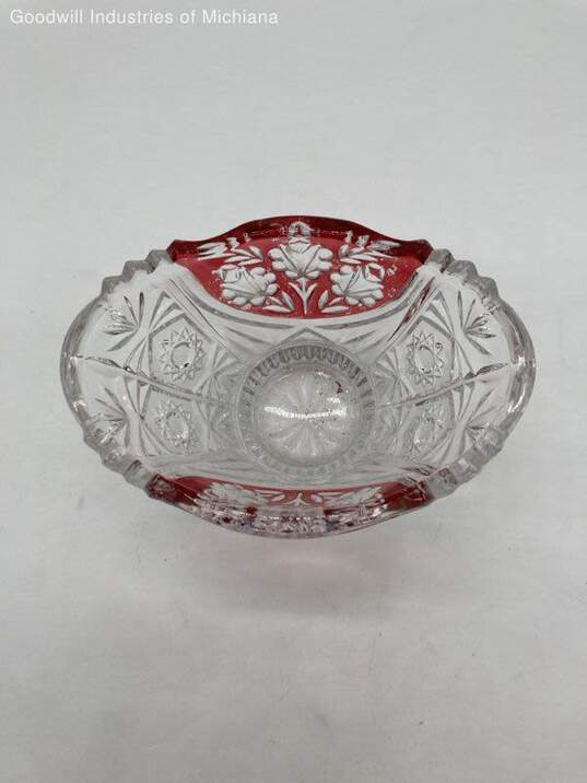 6" Footed Bowl Oxford Rose Ruby by Anna Hutte image number 2