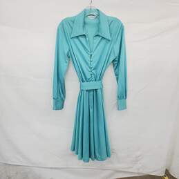 Sears Fashions Vintage Turquoise Belted Midi Dress WM Size S