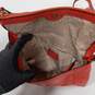 Womens Red Suede Leather Snap Inner And Outer Pockets Crossbody Purse image number 4