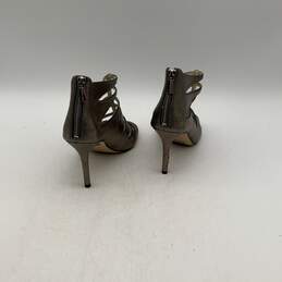 Michael Kors Womens Gold Open Toe Back Zip Stiletto Strappy Heels Size 8M alternative image