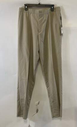 NWT Linea Naturale Mens Tan High Rise Flat Front Straight Leg Dress Pants Sz 36