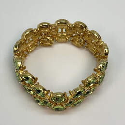 Designer Joan Rivers Gold-Tone Green Crystal Stones Stretch Cuff Bracelet alternative image