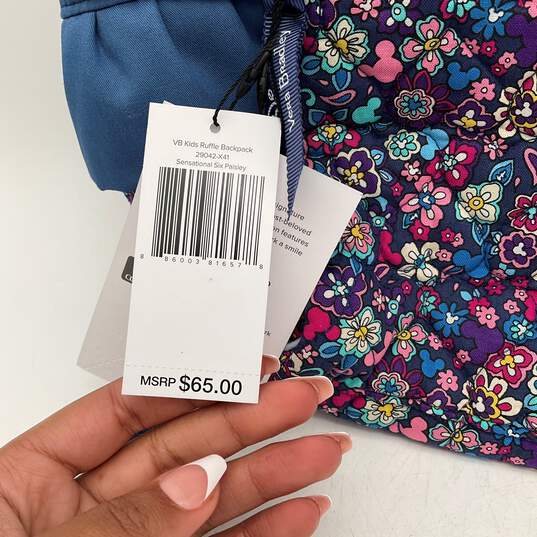 NWT Vera Bradley Disney Womens Multicolor Floral Outer Pocket Zipper Backpack image number 3