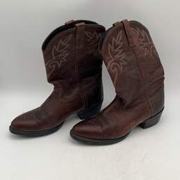Dingo Mens Brown Leather Pull-On Block Heel Cowboy Western Boots Size 10 alternative image