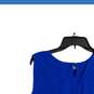 NWT Calvin Klein Womens Blue Pleated Round Neck Pullover Tank Top Size XL image number 4