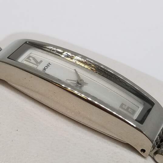 DKNY Silver Tone Rectangle Stainless Steel Ladies Watch image number 4