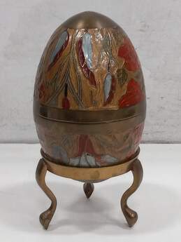 Vintage Brass Egg With Stand