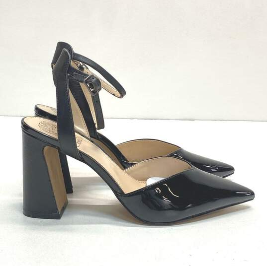 Vince Camuto Ambrei Black Patent Sandal Pump Heels Shoes Size 8.5 M image number 1