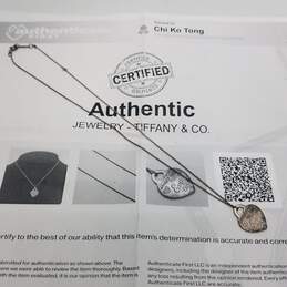 Tiffany & Co Authentic Sterling Silver Heart Pendant 15 1/2 Necklace W/COA 3.4
