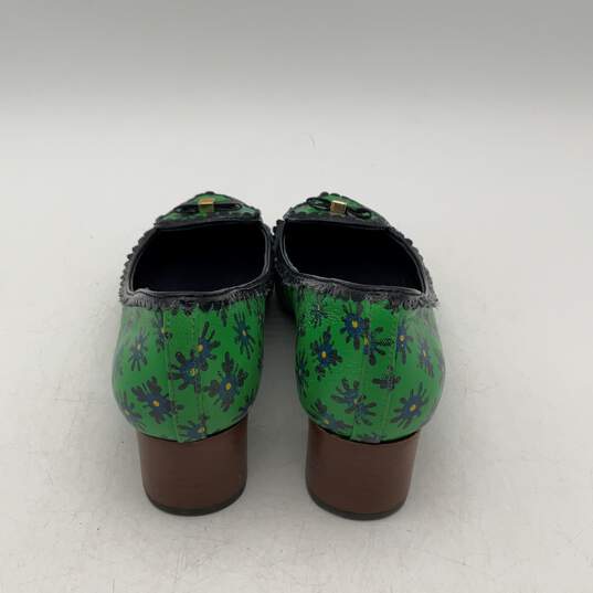 Tory Burch Womens Green Black Round Toe Slip-On Pump Heels Size 5M image number 2