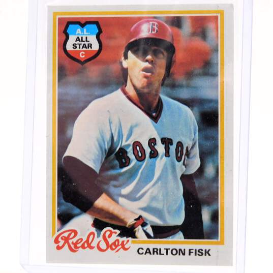 1978 HOF Carlton Fisk Topps All-Star Boston Red Sox image number 1