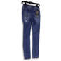NWT Womens Blue Medium Wash High-Rise Distressed Skinny Leg Jeans Size 1 image number 2
