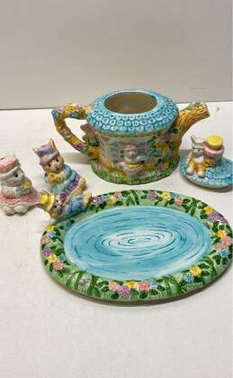 Children's Tea Set 23 pc Ceramic Bunnies in the Garden Tea Set alternative image