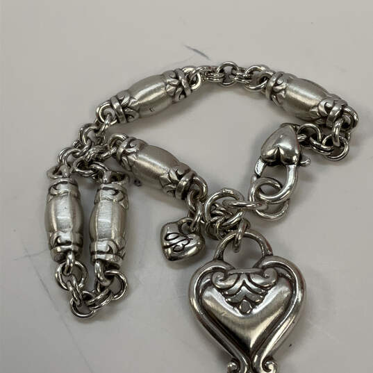 Brighton Bracelet Link GoodwillFinds Buy | Clasp Silver-Tone Designer the Barrel Charm Heart