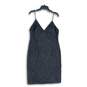 NWT Adrianna Papell Evening Womens Black Sequin Sleeveless Mini Dress Size 14 image number 1