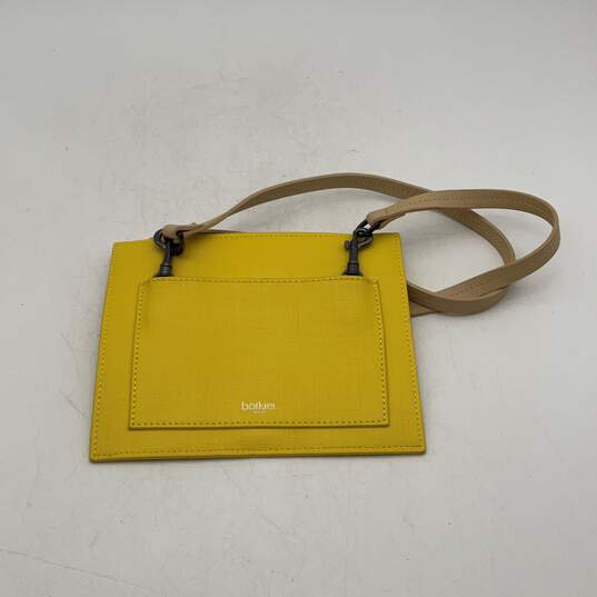 Botkier Womens Yellow Leather Inner Outer Zipper Pocket Mini Shoulder Bag image number 1