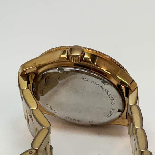 Fossil AM4533 Gold-Tone Stainless Steel Round Dial Analog Wristwatch image number 5