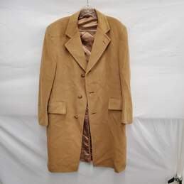 Bob Horsley MN's 100% Mongolian Cashmere Tan Overcoat Size 38