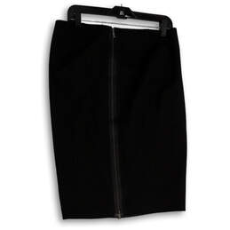NWT Womens Black White Regular Fit Knee Length Straight & Pencil Skirt alternative image