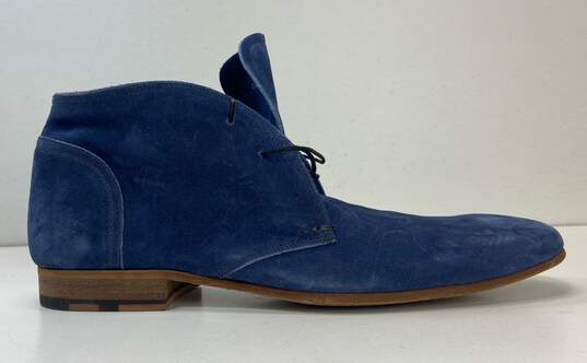 Heschung Blue Suede Lace Up Chelsea Ankle Boots Men's Size 7 M image number 1