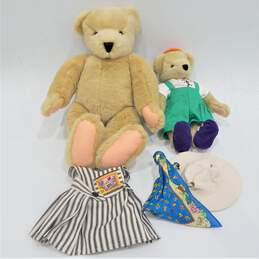 Vintage Cornelius & Fuzzy Vanderbear Teddy Bear Stuffed Animals W/ Extra Clothing