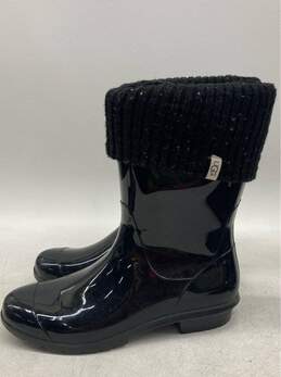 Ugg Black Glossy Rain Boots Size 10 Stylish and Waterproof Footwear" alternative image
